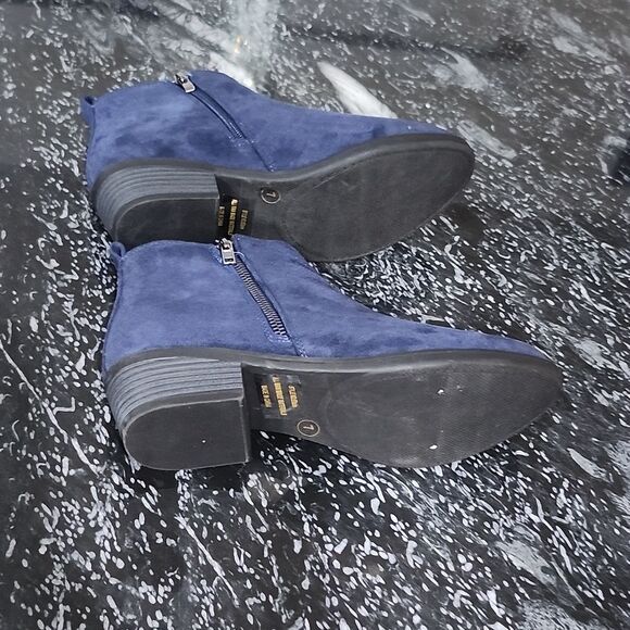 BRAND NEW SHOE LAND ELAINE ANKLE CHUNKY LOW HEELED ZIPPER BOOTS - Picture 9 of 14